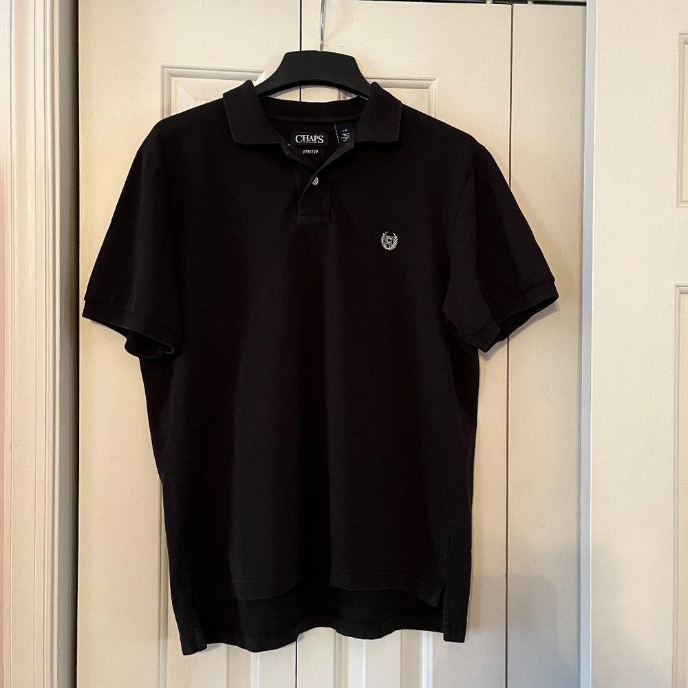Chaps black stretch polo